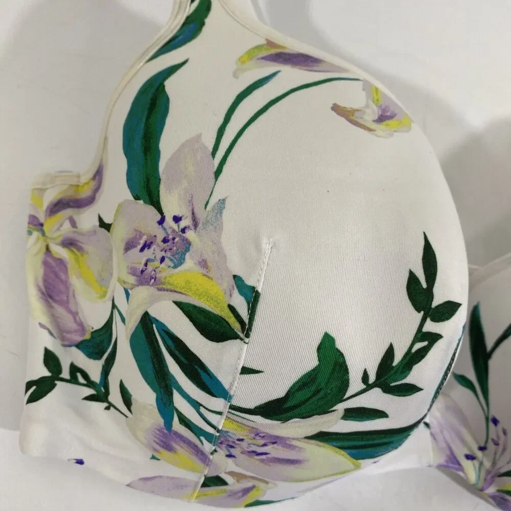 Womens Cacique Plus Smooth Balconette Bra Purple‎ Floral 42DDD